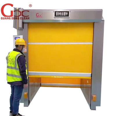 China GCC Cargo Clean Room Air Shower With PVC Shutter Door With Photoelectric Sensor for sale