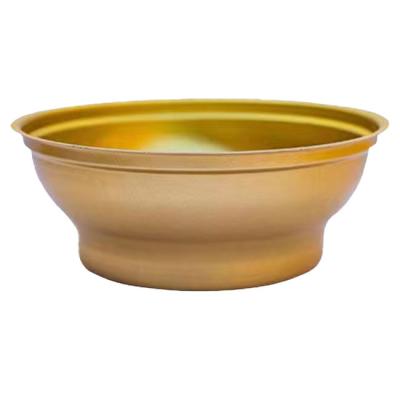 China Environmentally Friendly Food Packaging Ready-to-eat Food Packaging Aluminum Round Golden Pudding Bowl for sale