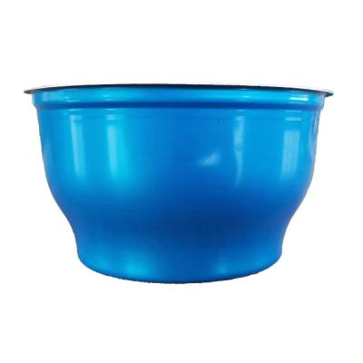 China Disposable Blue Circular Aluminum Foil Container Box Food Packaging Smoothwall Aluminum Bowl for sale