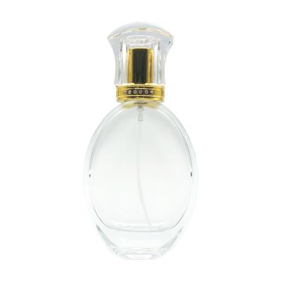 China Cosmetic Luxury Empty Clear Oval Spray 50ml Glass Perfume Bottle for sale