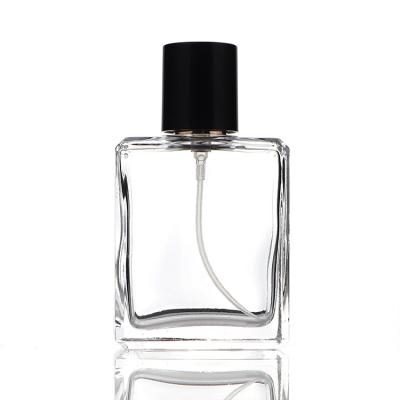 China Wholesale Cosmetic Bottle 50ml 100ml Square Spray Empty Glass Perfume Bottle for sale