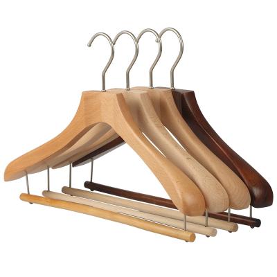 China Modern popular wooden suit hanger traceless non-slip wooden pants hanger for clothing store hotel for sale