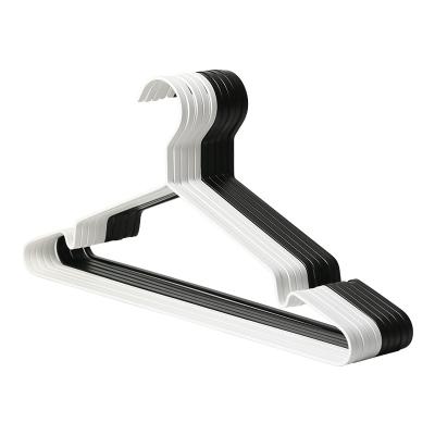 China Modern New Products Heavy Iron Clothes Hangers Black White Coat Metal Hanger for sale