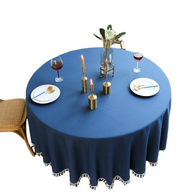 China Modern Hot Selling Large Size Round Table Cloths Elegant Wedding Table Cloth Solid Linen Cover Large Tablecloth for sale