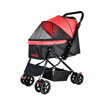 China Best Pet Stroller Simple And Soft Four Wheel Dog Single Pet Supplies Wholesale for sale