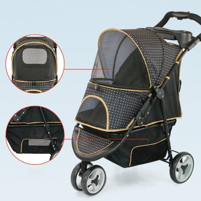 China Four Seasons Universal Pet Stroller Large Pet Stroller Rain Cover Simple Foldable Pet Supplies Dogs for sale