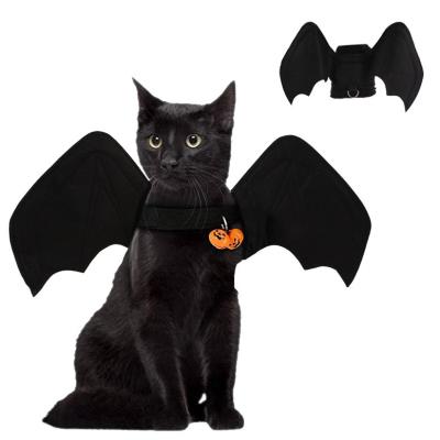 China Halloween Viable Dog Cat Plush Disguise Party Bat Flies Bell Chest Strap Pet Clothes for sale