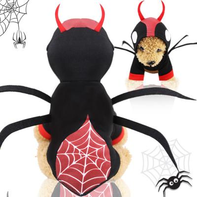 China Halloween Winter Cosplay Cat Red Black Dog Spider Beetle Viable Costume Pet Clothes for sale