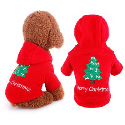 China Sustainable Wholesale Luxury Christmas Hoodie Pet Soft Warm Puppy Clothes For Winter for sale