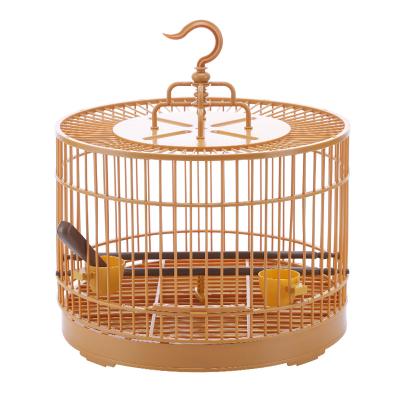 China Viable Pet Bird Bamboo Yellow Breeding Parrot Round Cage Decorative Pigeon Perches Fird Cages for sale