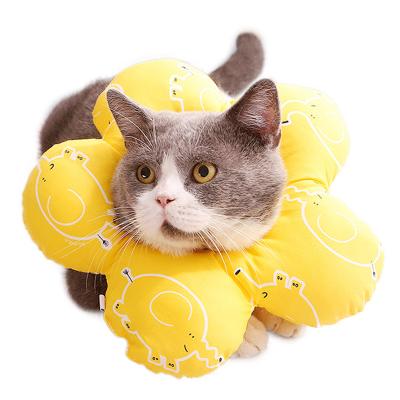 China Personalized Elastic Adjustable Printed Collar Soft Light Surgery Injury Recovery Anti-bite Collar For Cats for sale