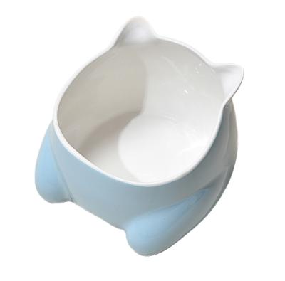 China High Sustainable Eco Friendly Home Non Slip Petter Wide Shallow Ceramic Water Feeder Cat Pet Bowl for sale