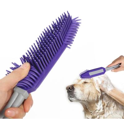 China Sustainable Eco-Friendly Soft Comb Pet Bath Hair Remover Brush Pet Shower Cleaning Brush Comb Set for sale