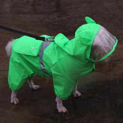 China Sustainable Fluorescent Green Pet Clothing Reflective Cute Pet Clothes Dog Raincoat for sale