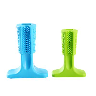 China Rubber Driver Dog Toothbrush Toy Teeth Cleaning Pet Leaky Chewing Stick Viable Teeth Grinding Rubber Toy for sale