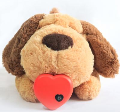 China Soft Plush Stocked Toy Separation Anxiety Dog Toy Warm Puppy Buddy Behavioral Aid Dog Sleep Toys With Heartbeat for sale