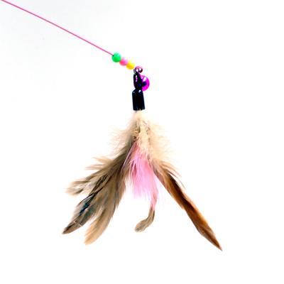 China Yarn Cat Teaser Feather Indoor Interactive Soft Sustainable Playing Pet Toy Cat Charmer Interactive Wand for sale