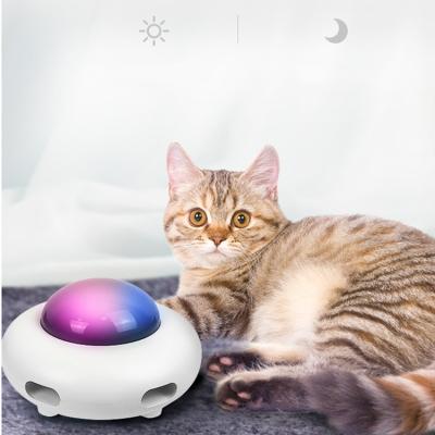 China Cat Training Tool UFO Interactive Interactive Electronic Smart Feather Cat Stick Chasing Toy for sale