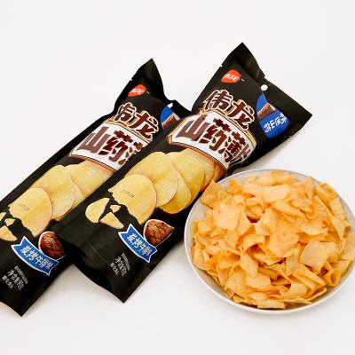 China Weilong Mountain Low Fat Pills Baked Potato Food Taste Low Fat Salty Carbon Grilled Steak Flavor Mountain Pills Chips Snacks for sale