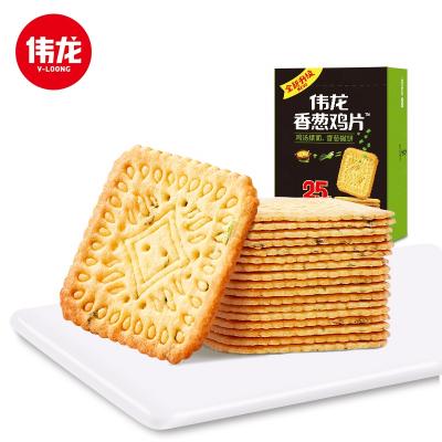 China Salty Crackers 180g * 1box Packs Factory Outlet Crackers Whosalelesale Low Salt Classic Chicken Chive Individual Weilong Flavor Cracker for sale