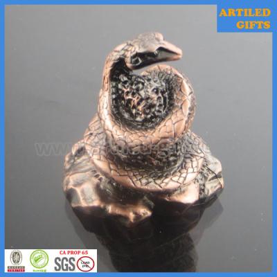 China Traditional Chinese zodiac souvenir 3D antique metal snake crafts for sale