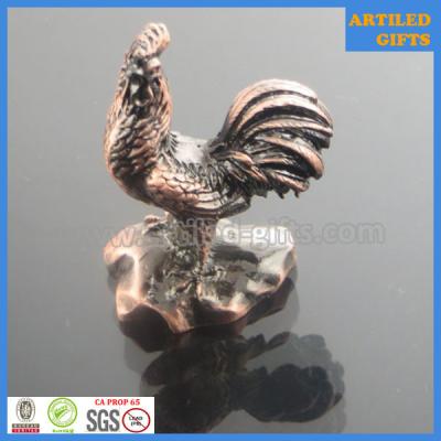 China Antique brass immitation plated 3D metal Rooster animal souvenirs for sale