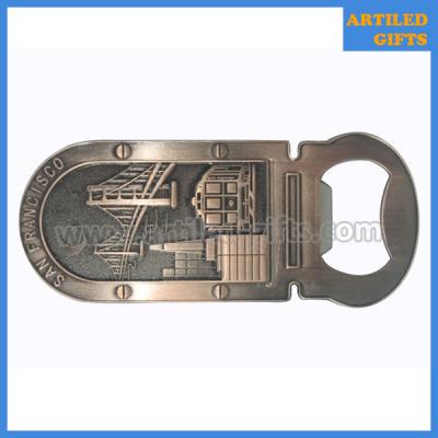 China Antique style San francisco city tourist metal bottle opener fridge magnet for sale