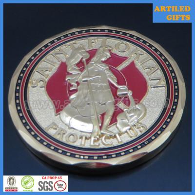 China Free proof quality guaranteed Saint Florian protect us fire fighter prayer coin for sale