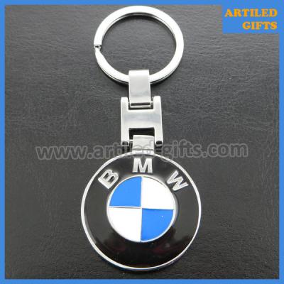 China 2015 new shiny silver BMW keychain with soft enamel logo as car promotion item for sale