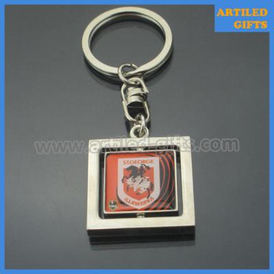 China STGEORGE Illawarra OEM printing label square spinning keychain for sale