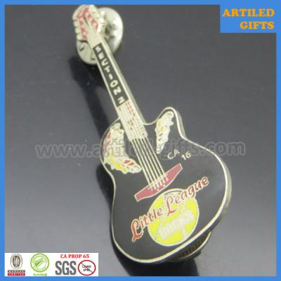 China Silve base hard enamel guitar shape CA16 Section 2 Little League lapel pin for sale