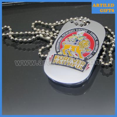 China Shiny silver forever faithful Pathfinder dog tag with soft enamel custom logo for sale