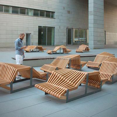 China Wooden Lounge Seat Benches Garden Seats Wooden Bench Urban Street Rest For Public for sale