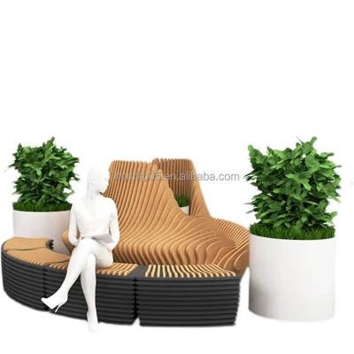 China Modern Mall Wooden Leisure Bench Lounge Chair Furniture For Public for sale