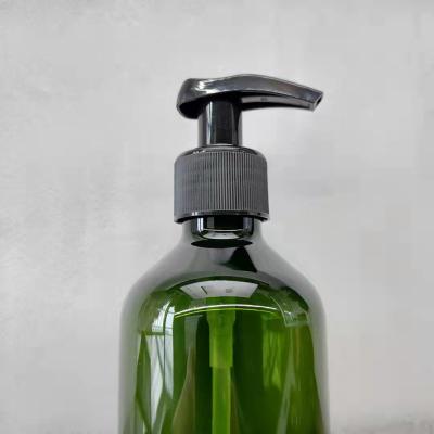 China New Empty Household Products Household Liquid Container 300ml PET Plastic Round Shoulder Emulsion Dark Green Bottle for sale