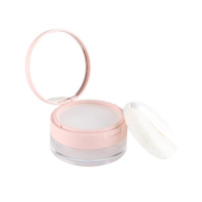 China ABS+PS Beauty Makeup Tools Built-in Mirror Container 15G Empty White Powder Compact Box for sale