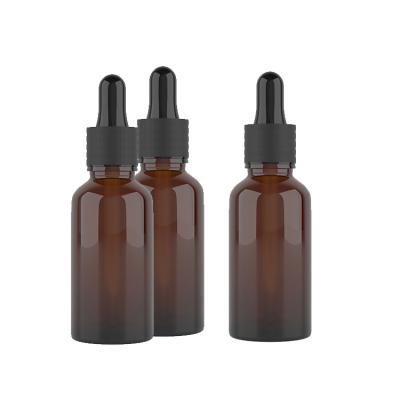 China Hotselling 10ml 15ml 20ml 30ml 50ml personal care rubber brown dropper essential oil glass bottle for sale