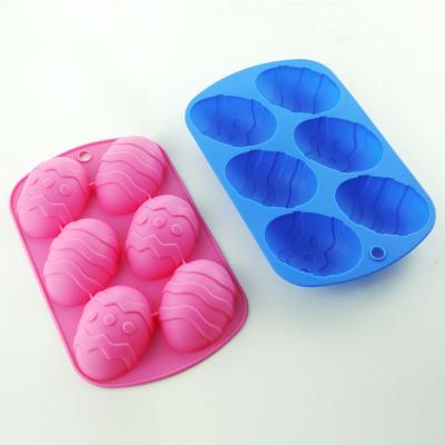 China 6pcs Viable Easter Eggs Mold DIY Festival Egg Silicone Cake Mold Home Baking Tools for sale