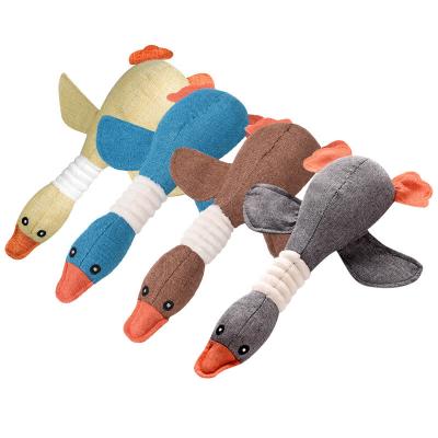 China Squeaky Dog Stocked Toy Chew Plush Dog Toy Wholesale Creative Wild Goose Loudspeaker Goods for sale