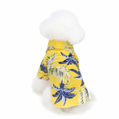 China Sustainable Wholesale Pattern Printed Summer Cotton Cool Breathable Pet The Big Dog Clothes Hawaiian Dog Shirts for sale