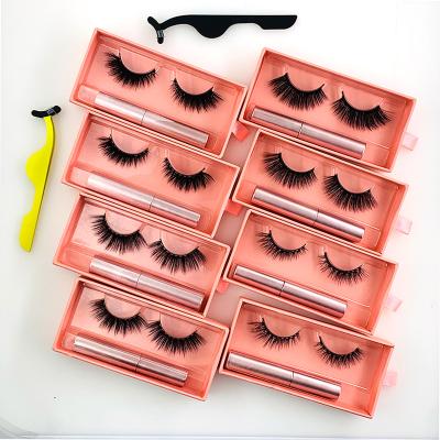 China OEM Service Best Selling Waterproof Custom Silk Synthetic Fake Double Three New Styles Cheap Magnetic Eyelashes With Private Logo for sale