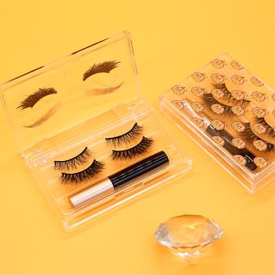 China Light Soft Transparent False Mink Strip Eyelashes Set Private Label Magnetic Eyelash Vendor With Custom Packaging Box for sale