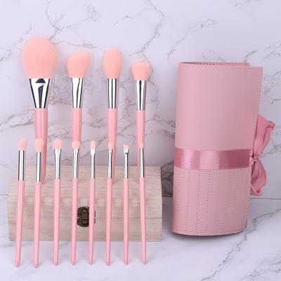 China Angular Blush OEM Logo Goat Eye Makeup Brushes Natural Pony Hair Eye Shadow Make Brushes Set for sale