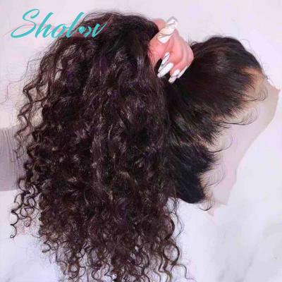 China Deep Wave Virgin Hair 360 Lace Front Wig For Black Women, 360 Full Lace Hair Wigs Deep Curly Lace Front Wigs, Wet And Wavy for sale