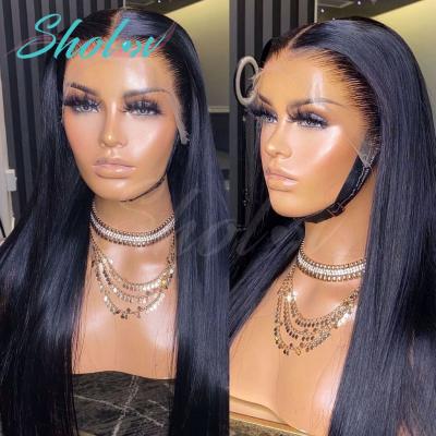 China Silky Straight Wave 150 180 Density HD Full Lace Hair Wigs For Black Women Wholesale Transparent Lace Front Wig Brazilian Virgin Hair for sale