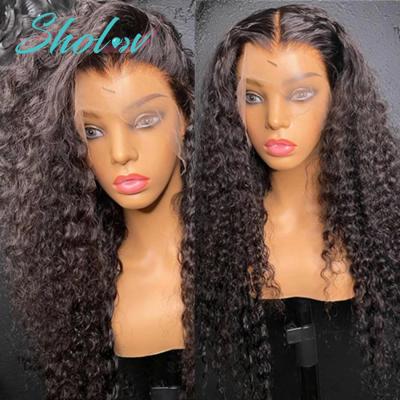 China Long 613 Indian Raw Curly Curly Human Lace Wig, Accent Blend Hair and Curly Fiber Lace Wig, 40inch Deep Curly Lace Front Wig for sale