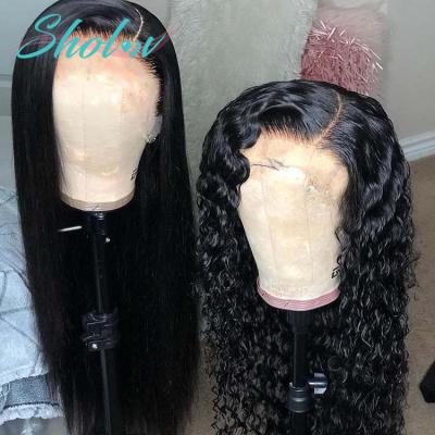 China Transparent Deep Wave 13x6 Deep Wave 613 Lace Frontal Wig, Real Wet Curls Full Lace Brazilian Hair Wig, Short Blonde Bob Hair Wig for sale