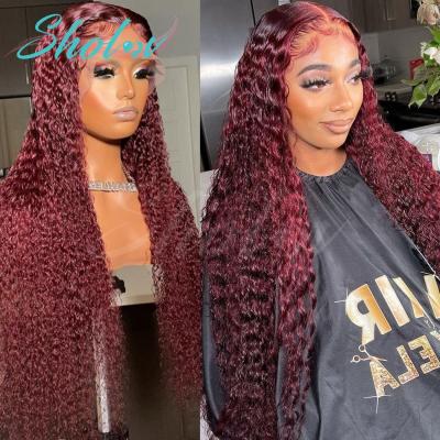 China Wholesale Cheap Deep Wave Hair Red Deep Curly Wig, 30 Inch Curly Full Lace Hair Wig, Vietnam Ombre Color Hair Bohemian Wig for sale