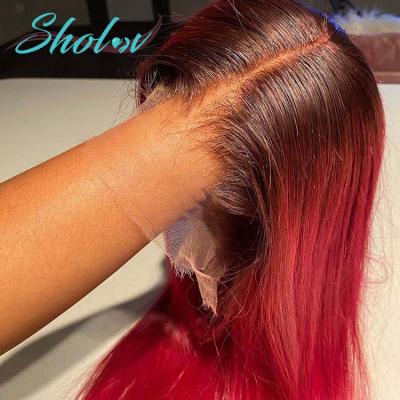 China Silky Straight Wave 150 Density 13x6 Water Wave Hair Wig Real Red,Guangzhou Human Hair Full Lace Wig 613 Virgin Full Lace Wig Vendor for sale