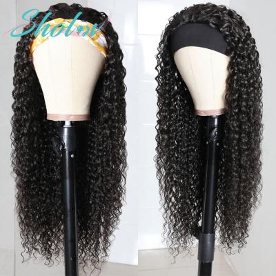 China Natural Wavy Deep Wave Deep Wave Hairband Hair Band Frontal Wig, Short Deep Wave Hairband Human Hair Wigs For Black Women for sale